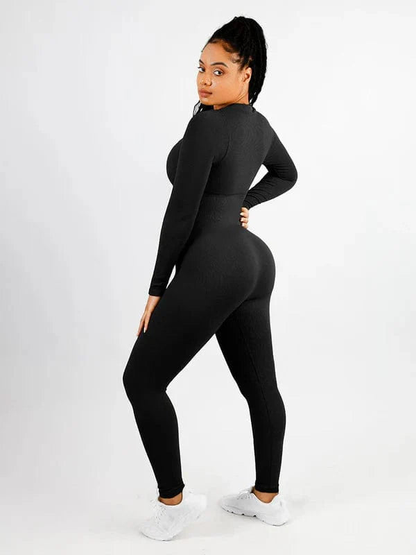 CurvyPower | UK bodysuit Full Body Deep V High Elastic Shaping Bodysuit
