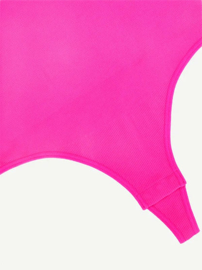 CurvyPower | UK bodysuit Halter Neck Criss-Cross Seamless Shaper Bodysuit
