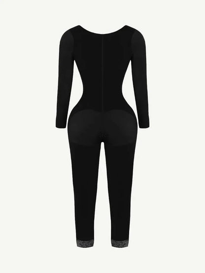 CurvyPower | UK bodysuit Long Sleeve Shapewear Bodysuit with U-Shape Post-Surgical Bust Support