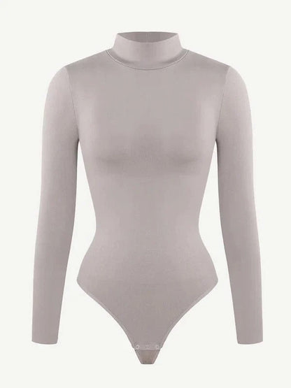 CurvyPower | UK bodysuit Long Sleeve Shapewear Turtle Neck Compression Bodysuit