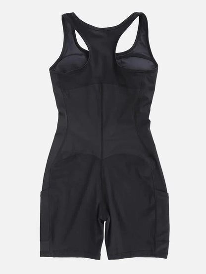 CurvyPower | UK bodysuit One Piece Shaping Bodysuit with Front Zipper and Side Pockets