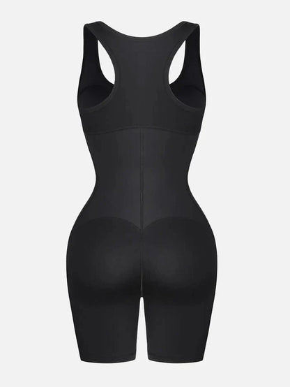 CurvyPower | UK bodysuit One Piece Shaping Bodysuit with Front Zipper and Side Pockets