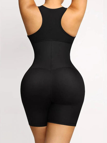 CurvyPower | UK bodysuit One Piece Shaping Bodysuit with Front Zipper and Side Pockets