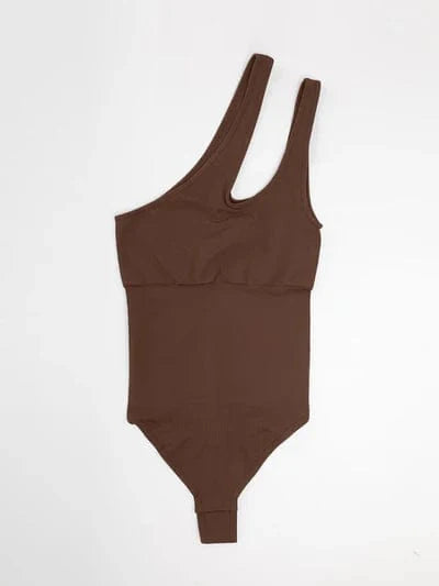CurvyPower | UK bodysuit One Shoulder Compression Shapewear Thong Bodysuit