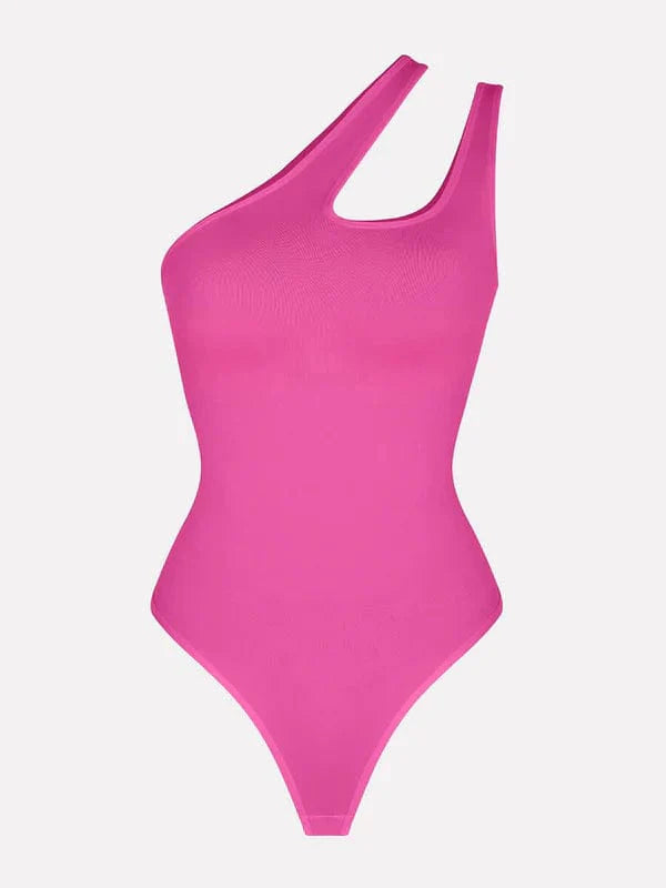 CurvyPower | UK bodysuit One Shoulder Compression Shapewear Thong Bodysuit
