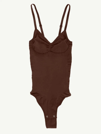 CurvyPower Bodysuit Seamless Thong Backless ShapeWear Bodysuit With Adjustable Straps