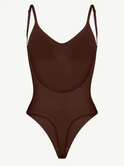 CurvyPower Bodysuit Seamless Thong Backless ShapeWear Bodysuit With Adjustable Straps