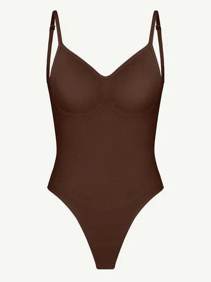 CurvyPower Bodysuit Seamless Thong Backless ShapeWear Bodysuit With Adjustable Straps