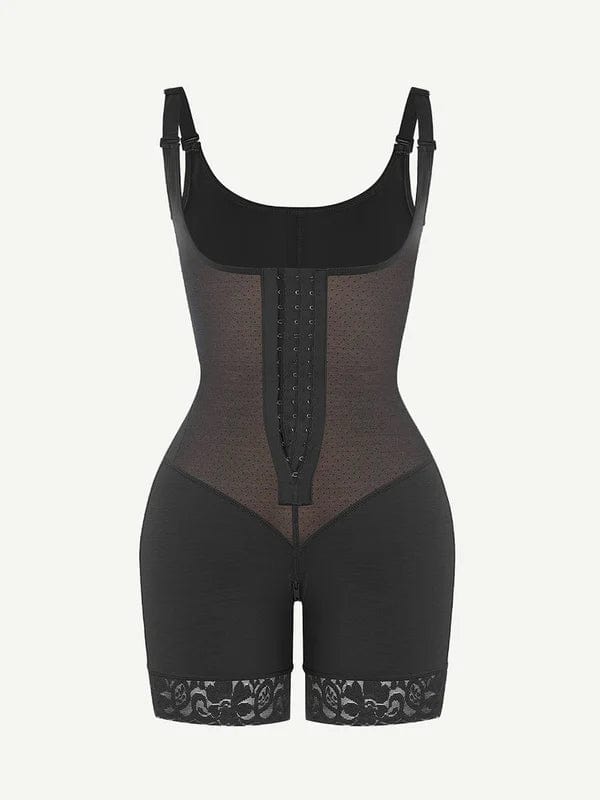 CurvyPower | UK bodysuit Tummy Control Lace Open Bust Shapewear Bodysuit