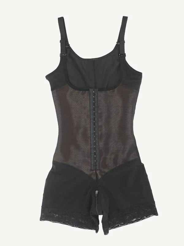 CurvyPower | UK bodysuit Tummy Control Lace Open Bust Shapewear Bodysuit