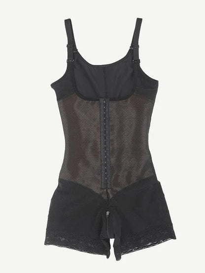 CurvyPower | UK bodysuit Tummy Control Lace Open Bust Shapewear Bodysuit