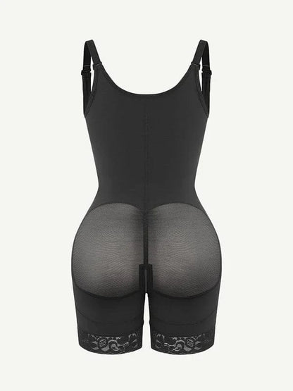 CurvyPower | UK bodysuit Tummy Control Lace Open Bust Shapewear Bodysuit