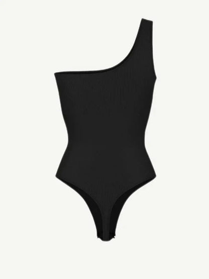 CurvyPower | UK bodysuit Waist-Sculpting Tummy Control One-Shoulder Shapewear Bodysuit