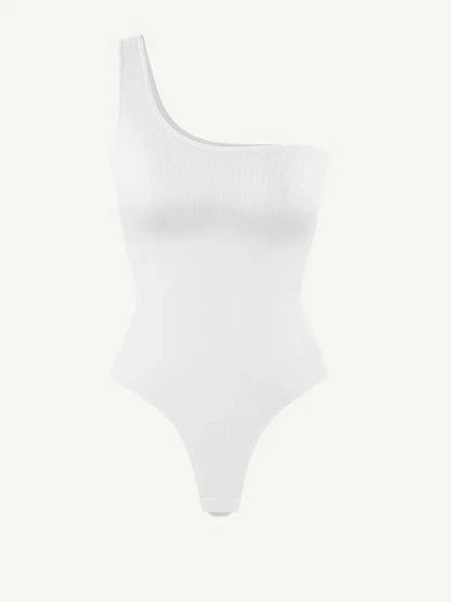 CurvyPower | UK bodysuit Waist-Sculpting Tummy Control One-Shoulder Shapewear Bodysuit