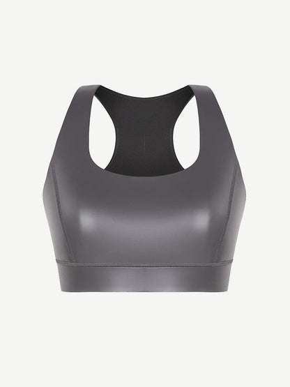 CurvyPower | UK Bras Silver Film Shaping Sauna Sports Bra with Removable Cups