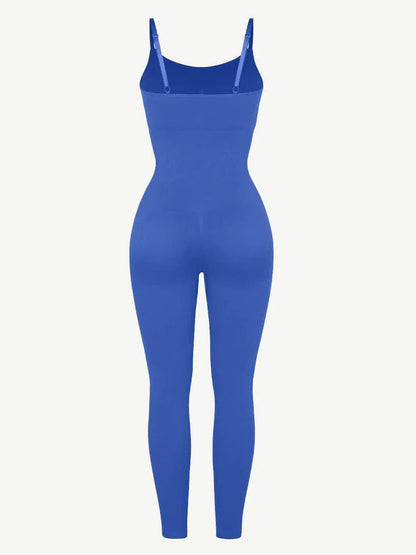 CurvyPower | UK Jumpsuit Ribbed Plus Size Bodycon Jumpsuits Shaper with Removable Pads