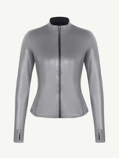 CurvyPower | UK Sauna Suit Long Sleeve Silver Film Sauna Shaper Top