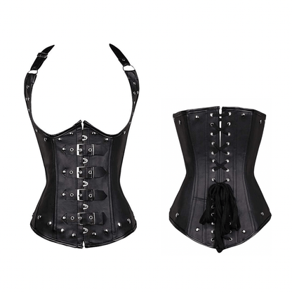 CurvyPower | UK Shapewear Women's Gothic Rivets Halter Top Underbust Corsets