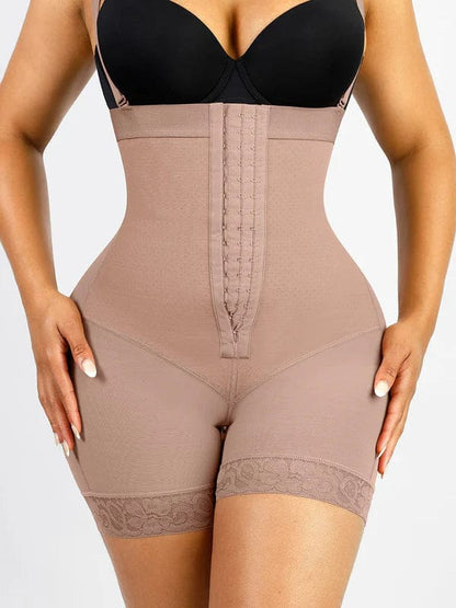 CurvyPower | UK Waist Trainer Beige / S Elegant Lace Waist Trainer Compression Shapewear Shorts