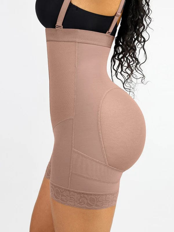 CurvyPower | UK Waist Trainer Elegant Lace Waist Trainer Compression Shapewear Shorts