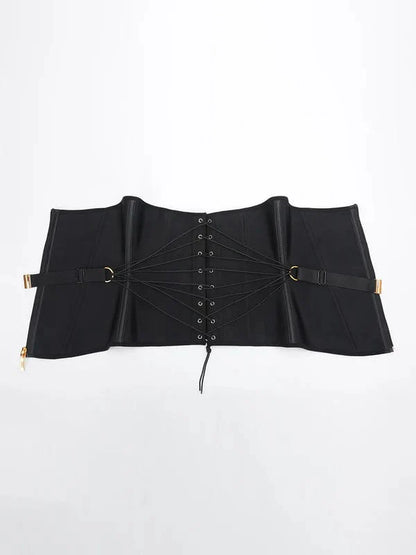 CurvyPower | UK Waist Trainer Steel-Boned Waist Trainer Shapewear with Fan Lacing and Adjustable Front Buckle