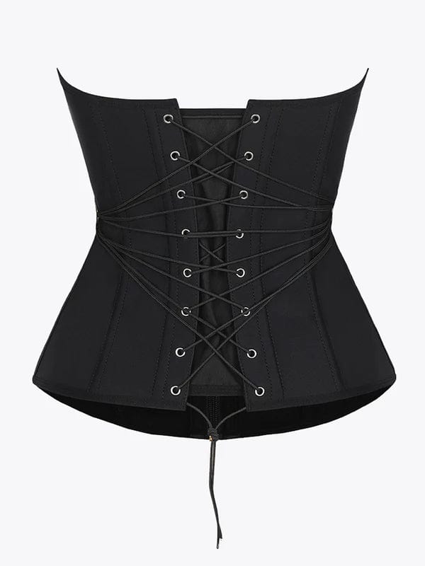 CurvyPower | UK Waist Trainer Steel-Boned Waist Trainer Shapewear with Fan Lacing and Adjustable Front Buckle