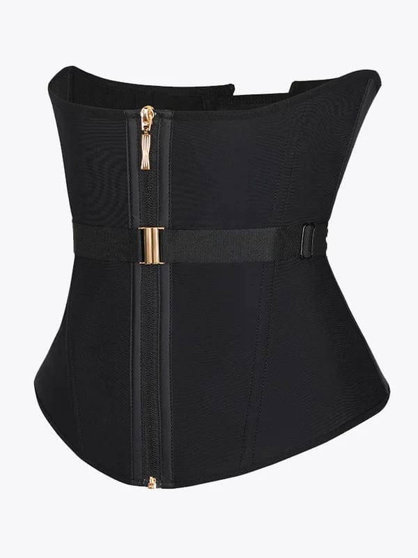 CurvyPower | UK Waist Trainer Steel-Boned Waist Trainer Shapewear with Fan Lacing and Adjustable Front Buckle