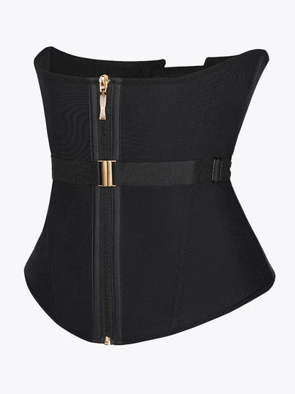 CurvyPower | UK Waist Trainer Steel-Boned Waist Trainer Shapewear with Fan Lacing and Adjustable Front Buckle