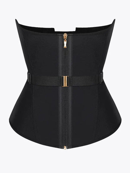 CurvyPower | UK Waist Trainer Steel-Boned Waist Trainer Shapewear with Fan Lacing and Adjustable Front Buckle