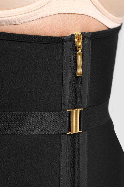 CurvyPower | UK Waist Trainer Steel-Boned Waist Trainer Shapewear with Fan Lacing and Adjustable Front Buckle